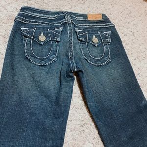 TRUE RELIGION DARK WASH FLARE JEANS SIZE 28